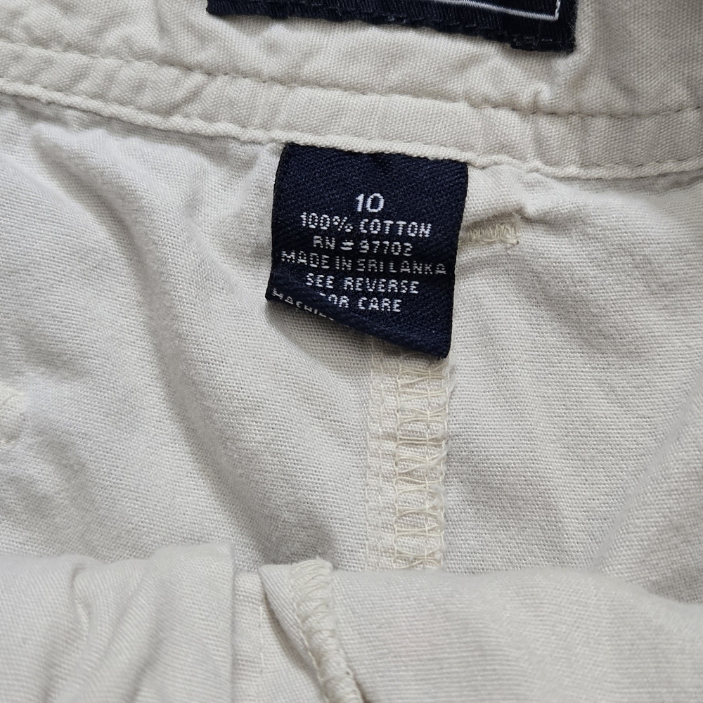 Y2K Allison Brittney Light Tan Cargo Shorts Size 10 100% Cotton - Picture 2 of 6